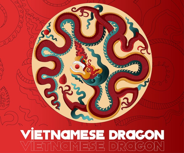 Вьетнамское традиционное украшение, вьетнамское искусство дракона, азиатское искусство дракона