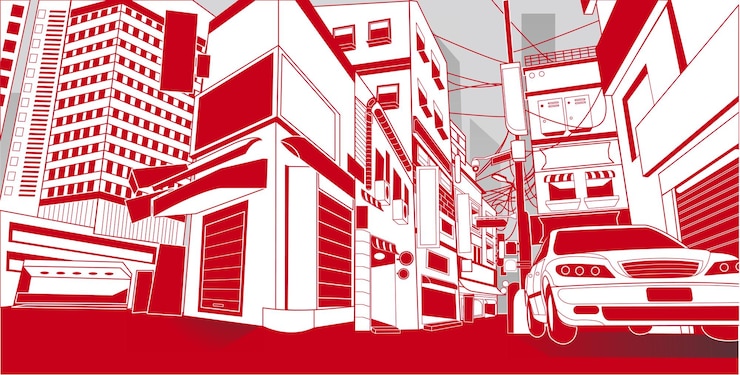 Vector view of city