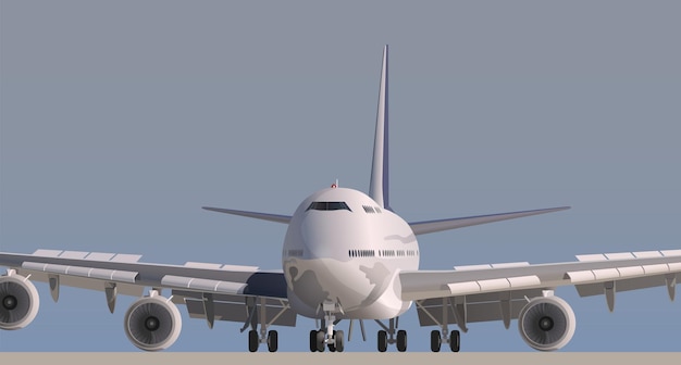 大型旅客機の離陸のビュー