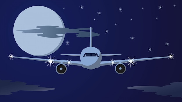 The view of the plane at night