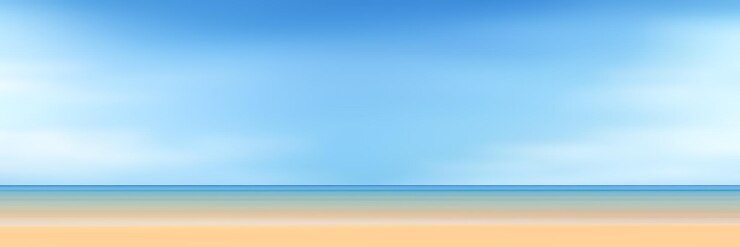 Vector 海の砂浜の景色 夏の背景 青い空 海と砂