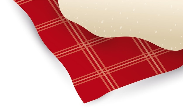 白い背景の上に正方形のパターンを持つ赤い布に置かれた生パフペーストの景色
