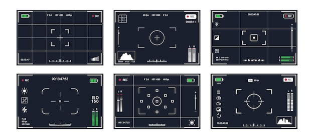 Vector viewfinder vector template set record frame