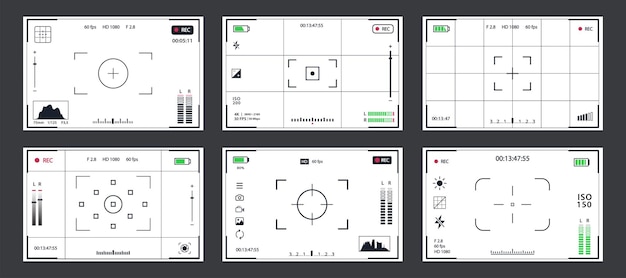 Viewfinder vector template set record frame