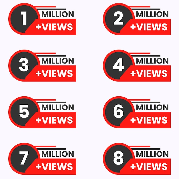 views celebration clipart 1 million to 8m plus views