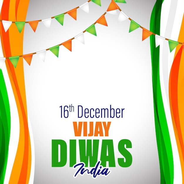 Vettore banner vijay diwas in design piatto