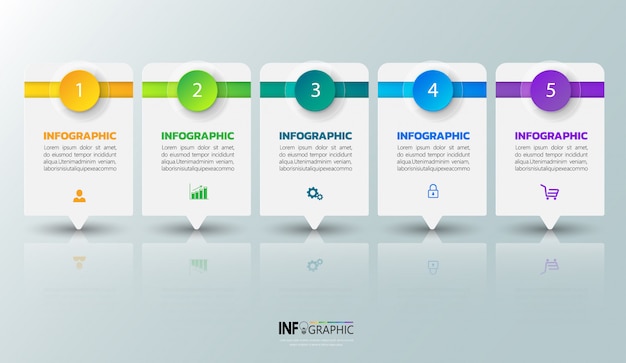 Vijf stappen Infographics-sjabloon