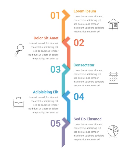 Vijf stappen Infographics