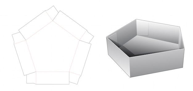 Vijfhoekige gestanste sjabloon voor voedselcontainer