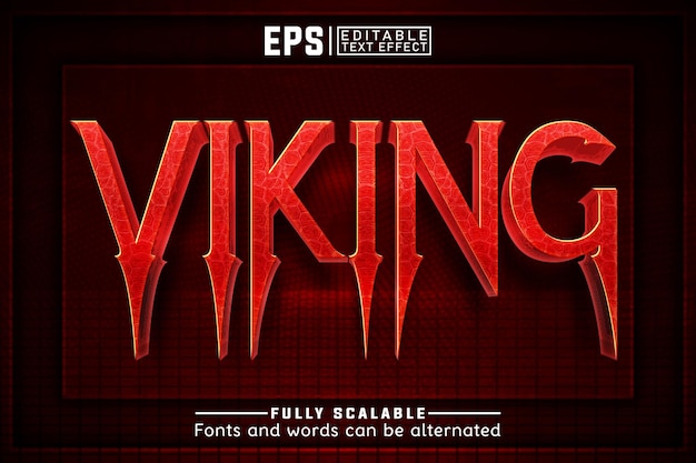 VIKING 3d Редактируемый текстовый эффект