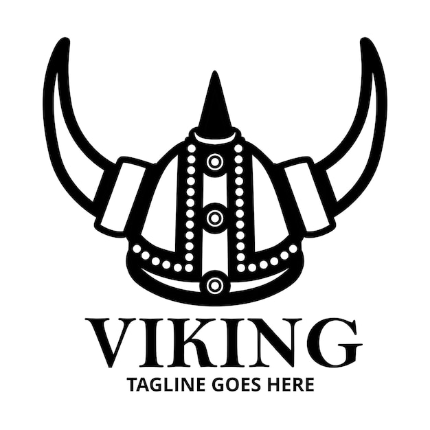 Viking armor icon logo Vikings helmet mascot design template vector Illustration