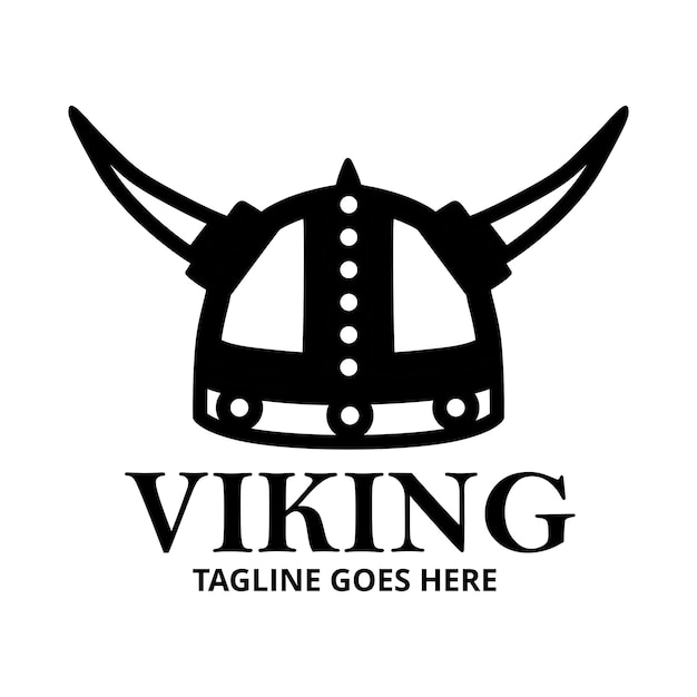 Viking armor icon logo Vikings helmet mascot design template vector Illustration