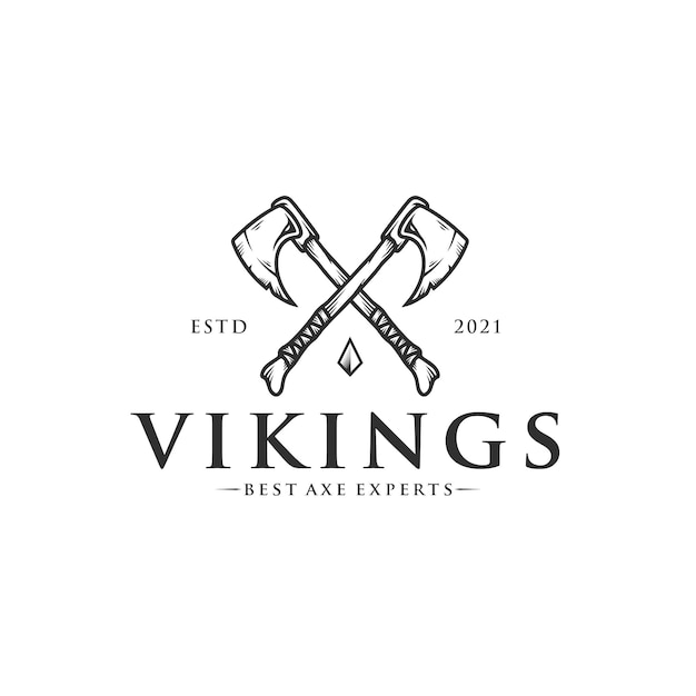 Viking Axes Logo Template