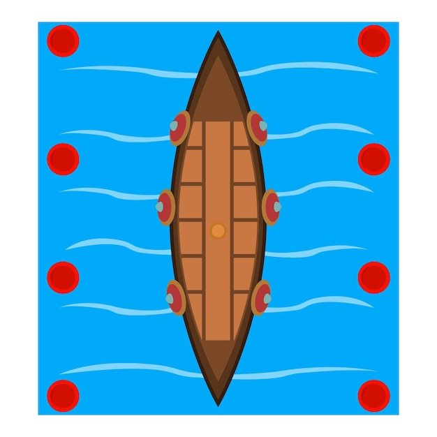 Viking boat icon Isometric illustration of viking boat vector icon for web