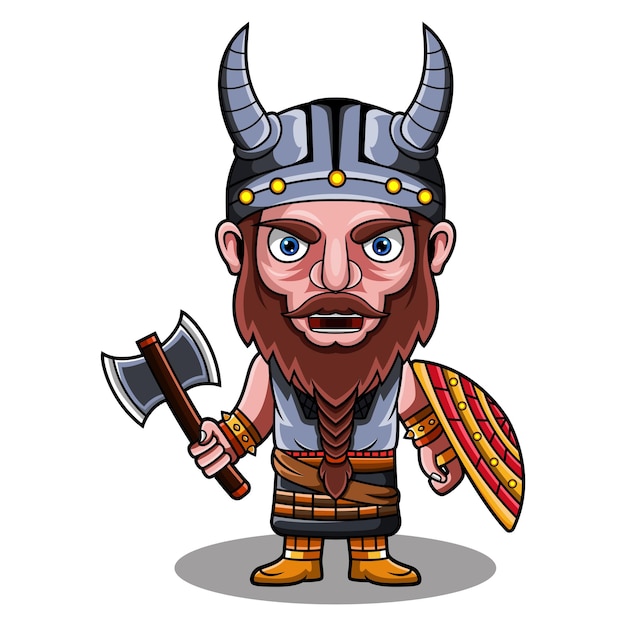 Vector viking chibi mascot logo