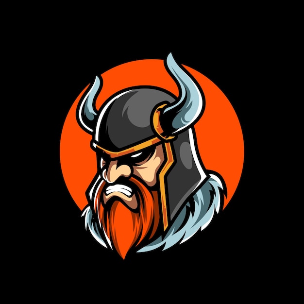 Logo della mascotte di viking e sport