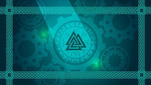 Vector viking engineer wallpapers viking style borders viking compass flash and gears
