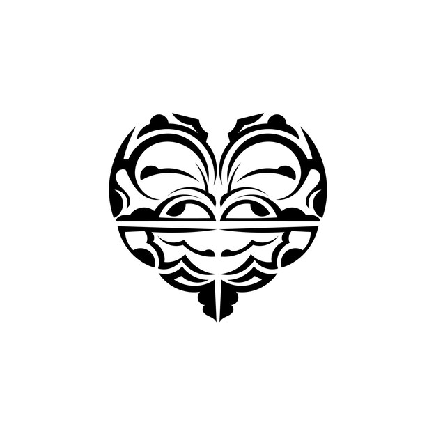 Лица викингов в орнаментальном стиле Полинезийские племенные узоры Подходит для гравюр Изолировано на белом фоне Черный орнамент векторная иллюстрация
