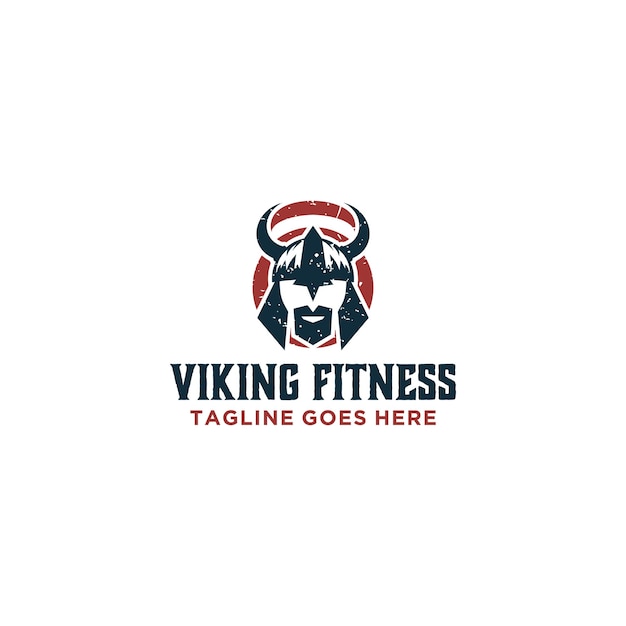 Viking fitness creatief logo teken ontwerp