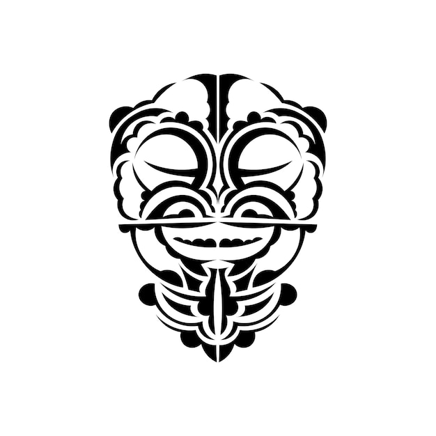 Viking gezichten in decoratieve stijl Maori tribale patronen Geschikt voor tatoeages Geïsoleerd op witte achtergrond Vector illustratie