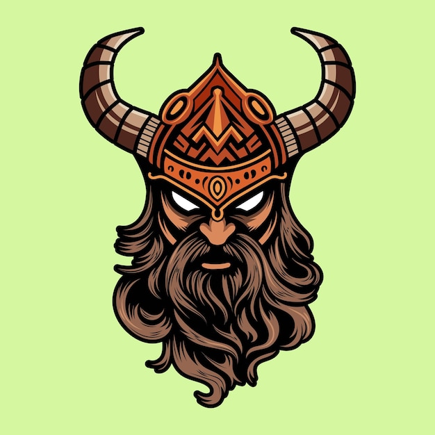 Vector viking head bust warrior shirt design