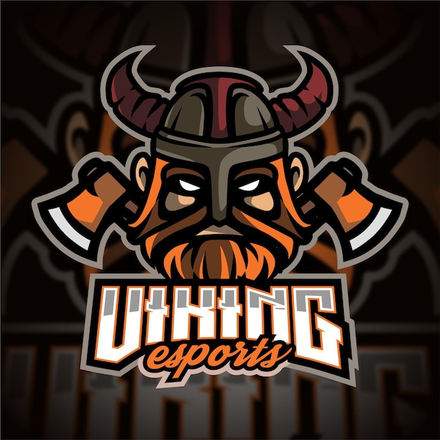 Viking head esport gaming logo