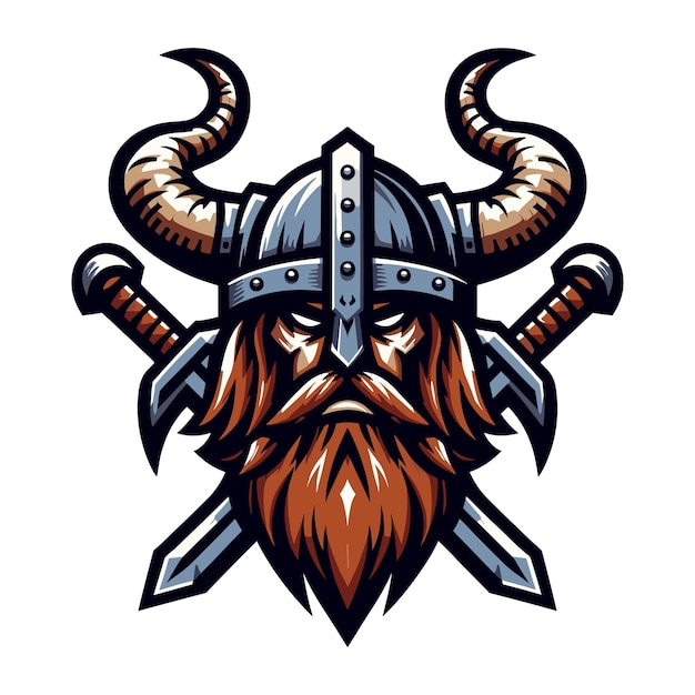 Viking head face vector illustration template suitable for t shirt design logo design tattoo