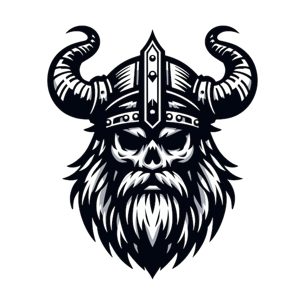 Vector viking head face vector illustration template suitable for t shirt design logo design