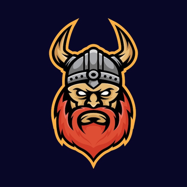 viking head mascot logo vector