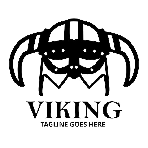 Viking Helmet icon logo Vikings Head Armor design template vector Illustration