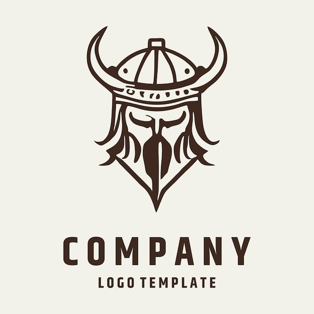 Viking Helmet logo design vector illustration