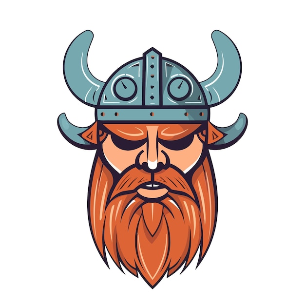 Viking hoofd in helm Viking krijger logo ontwerp Vector illustratie