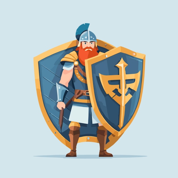 Viking houdende schild vector op witte achtergrond