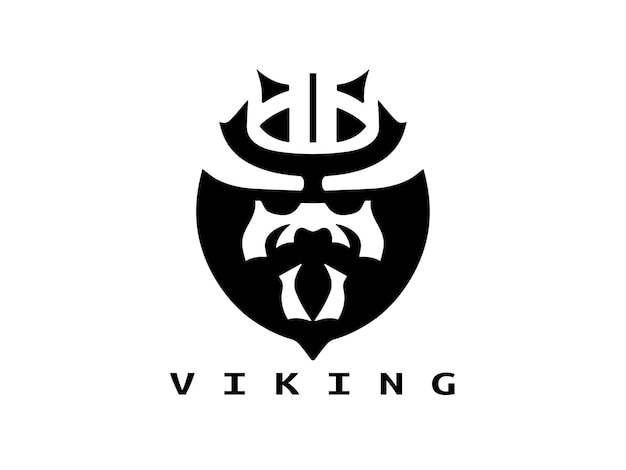 Vector viking human logo design icon symbol vector illustratie