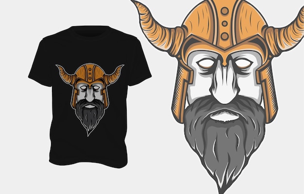 Vector viking illustratie t-shirt ontwerp