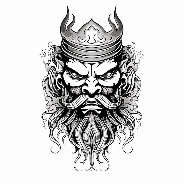 Vector viking king tattoo