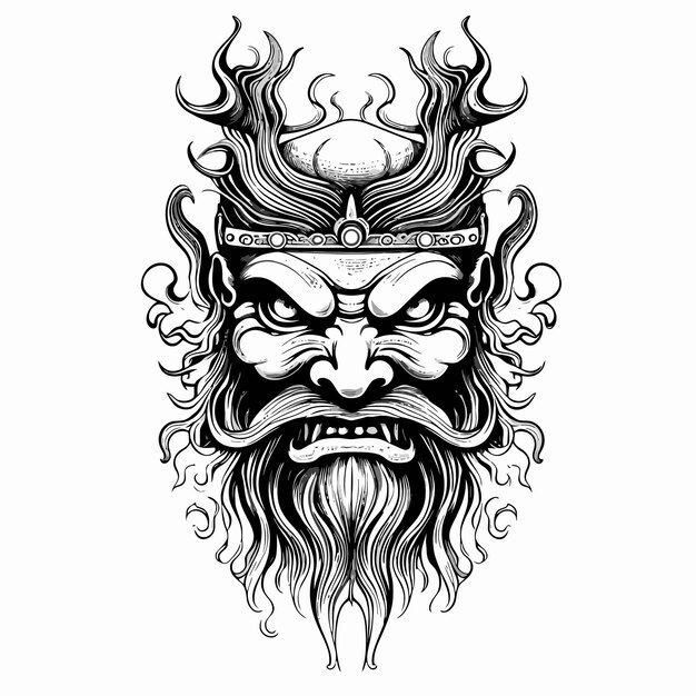 Vector viking king tattoo