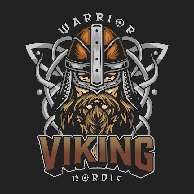 Vector viking kleurrijk vintage ontwerp