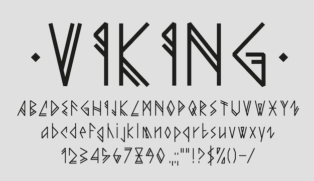 Viking lettertype alfabet letters Nordic runen type