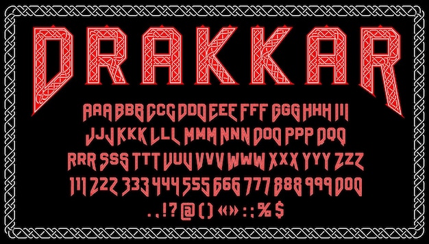 Viking lettertype sierlijke lettertype type alfabet