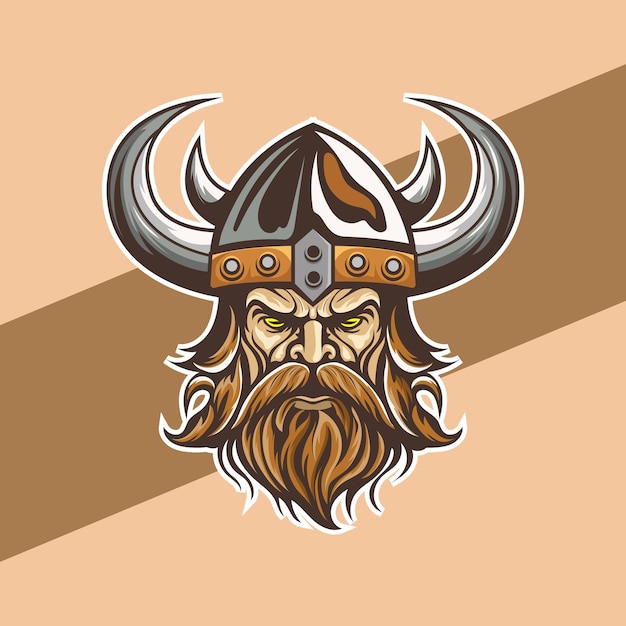 Viking man with Helmet Axes Armor illustration esports mascot illustration for mascot sport logo