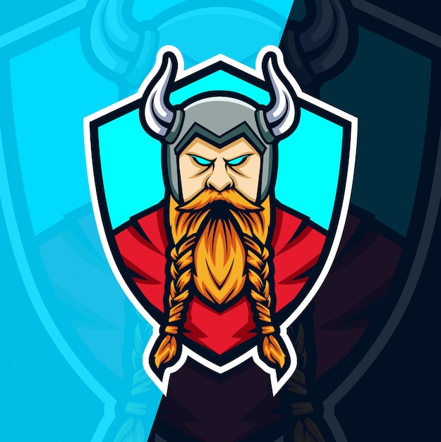 Viking mascot esport logo design