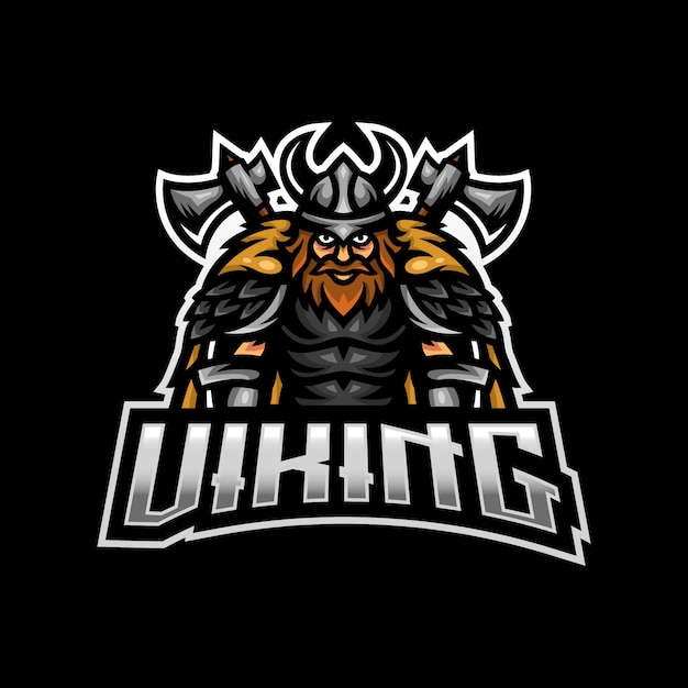 Vichingo mascotte logo esport gaming