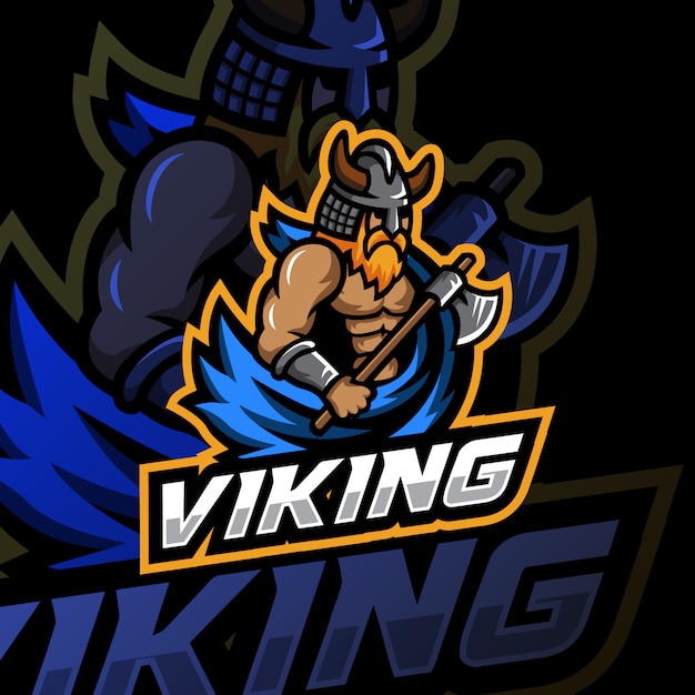 Illustrazione di esport logo mascotte viking