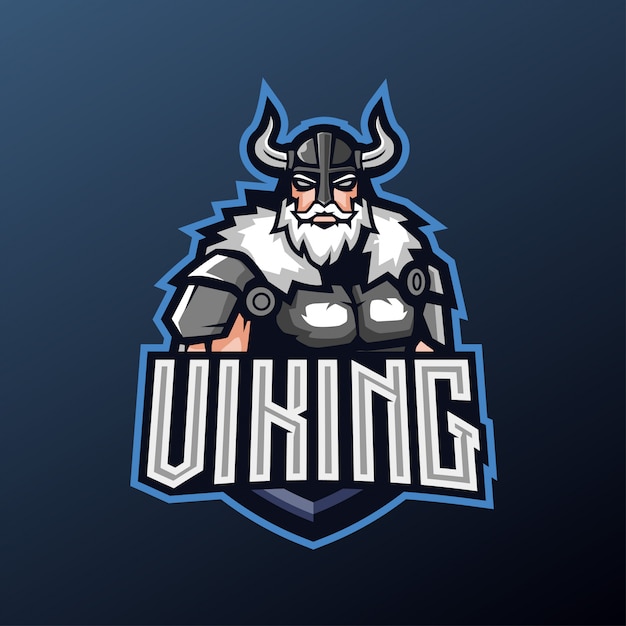 Mascotte vichinga per lo sport e il logo esport