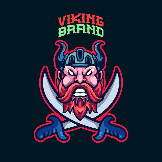 Viking mascotte logo sjabloon