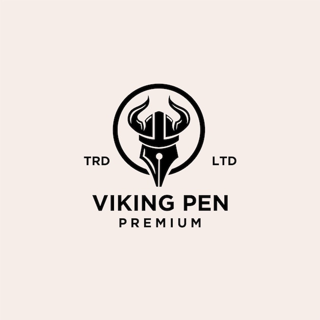 Viking pen vintage premium logo
