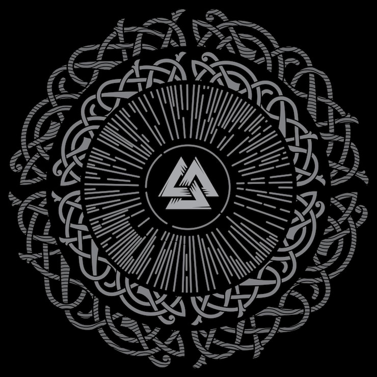 Vector viking scandinavian design ancient decorative pattern in celtic style scandinavian knotwork
