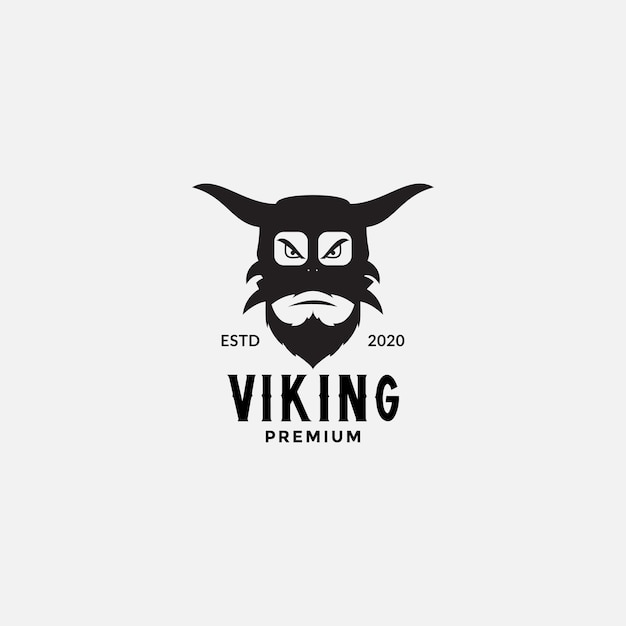 VIKING Scandinavië GEZICHT HOOFD ANGRY LOGO DESIGN