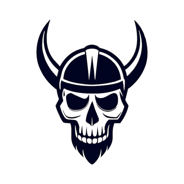 Vector viking schedel logo illustratie ontwerp